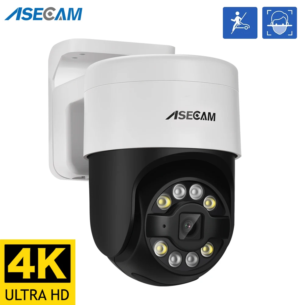 ASECAM 8MP 4K PTZ IP Camera Human/Face Detection Audio Alarm POE Outdoor H.265 Onvif CCTV RTSP Video Surveillance Security XMeye