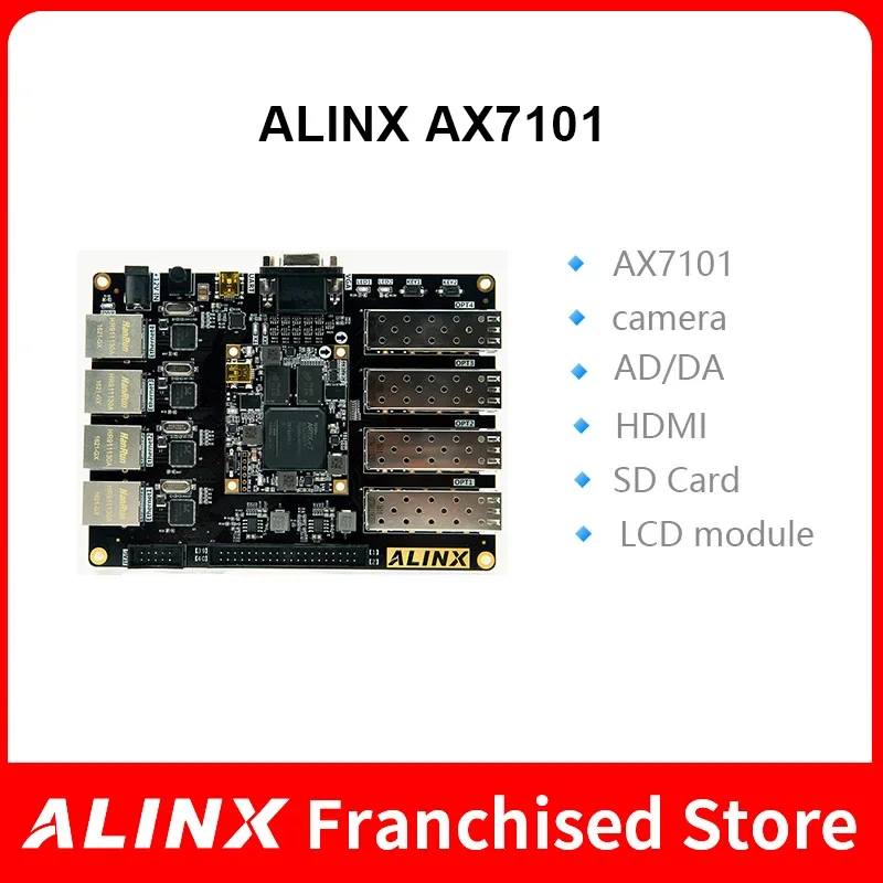 ALINX AX7101 Brand XILINX A7 FPGA Development Board Artix-7 XC7A100T 4 Ethernet 4 SFP RS232 VGA fpga Evaluation kit