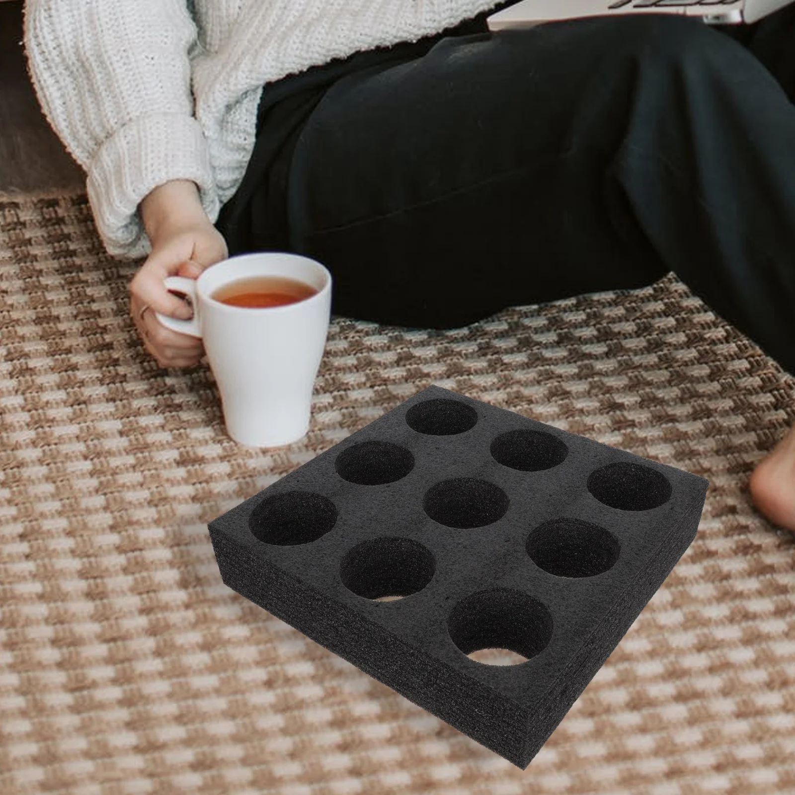

2Pcs Cup Cups Foam Cup Holder Takeout Drink Carrier Drink Carrier Tray Tray Portable Safe Use Office School Picnic Home