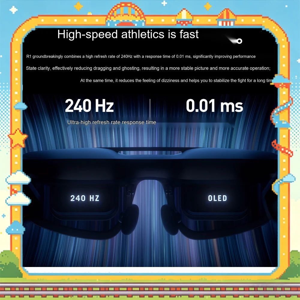 ROG XREAL R1 Smart AR Glasses 240Hz 0.01ms HDR10 171-Inch Gaming Display with Dock for ROG Ally PC Console Esports Gifts