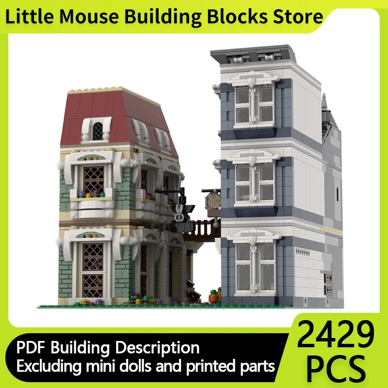 

City Street View Model MOC Building Bricks Tailor Shop And Furniture Store Modular Technology Gifts Holiday Assemble Toys Suit