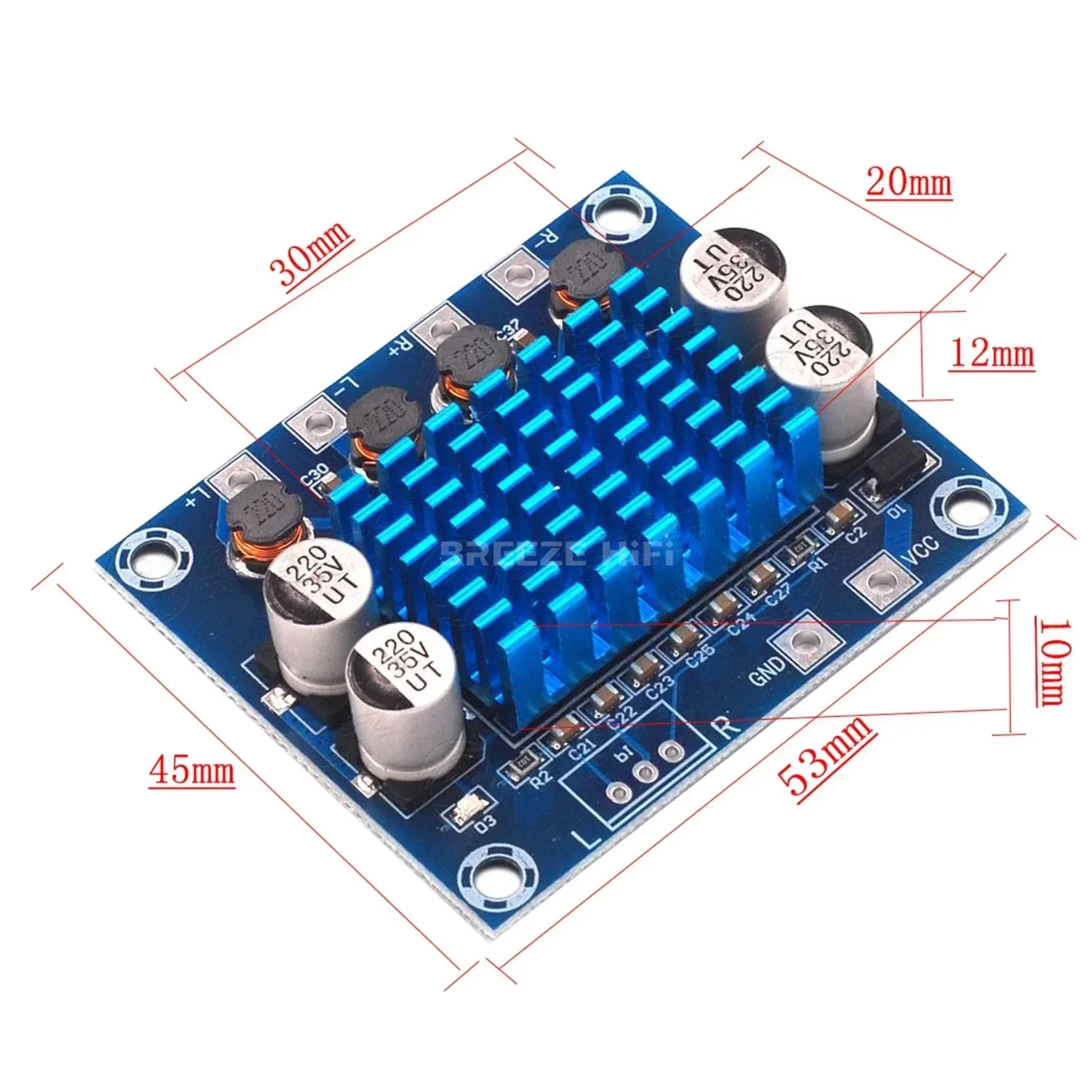 XH-A232 30 واط + 30 واط 2.0 قناة الرقمية ستيريو الصوت مكبر كهربائي مجلس تيار مستمر 8-26 فولت 3A TPA3110