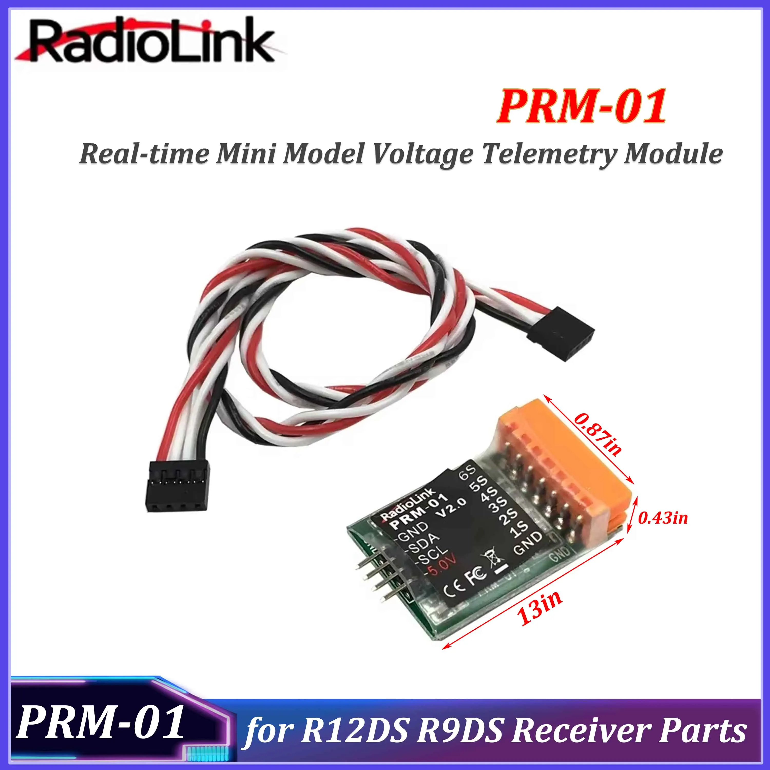Radiolink PRM-01 Mini módulo de telemetría de voltaje en tiempo Real 1S ~ 6S para receptor R12DS R9DS AT10II/AT10/AT9S Pro/AT9S/AT9 piezas