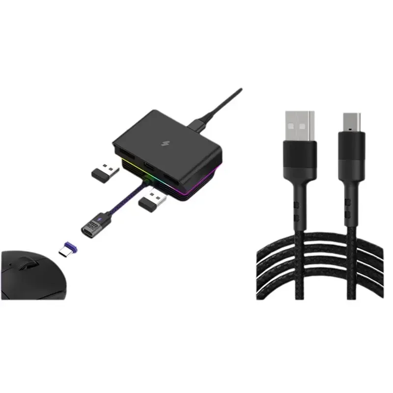 NEW-Magnetic RGB Lighted Charging Dock for Logitech G PRO X SUPERLIGHT 2 MX Master 3S 3 VGN Anywhere VXE R1 Max AJAZZ AJ199 Mous