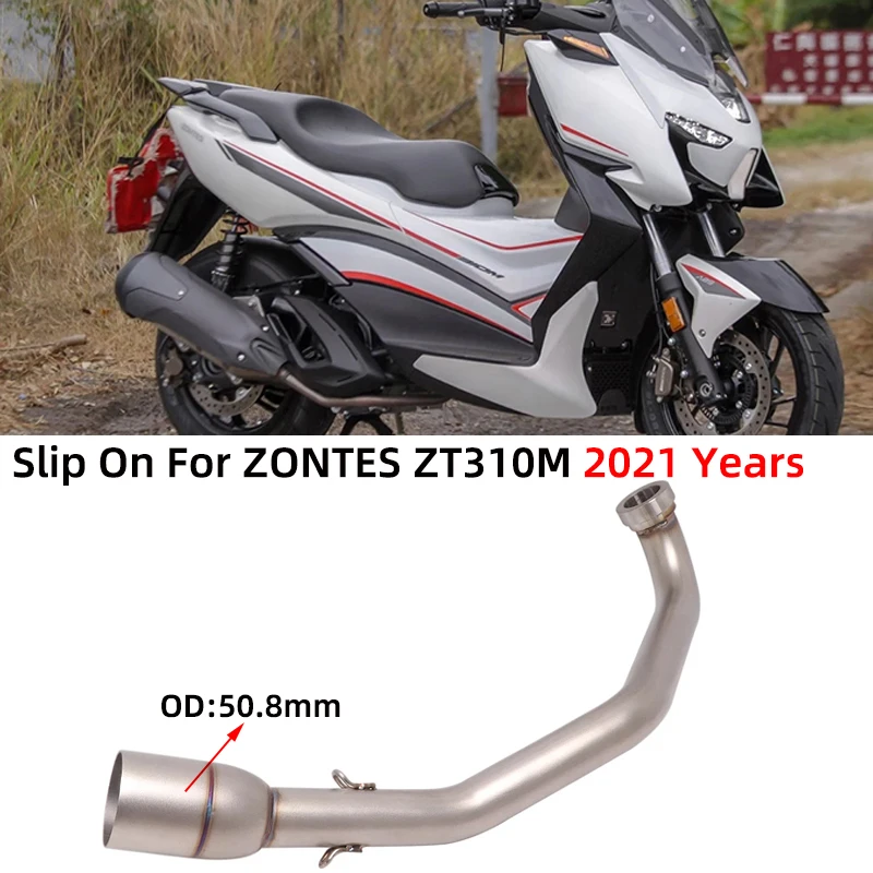 

Motorcycle Exhaust Escape Escape System Muffler Modifi Front Mid Link Pipe Stainless Steel For ZONTES ZT310M 310M 2021 Years