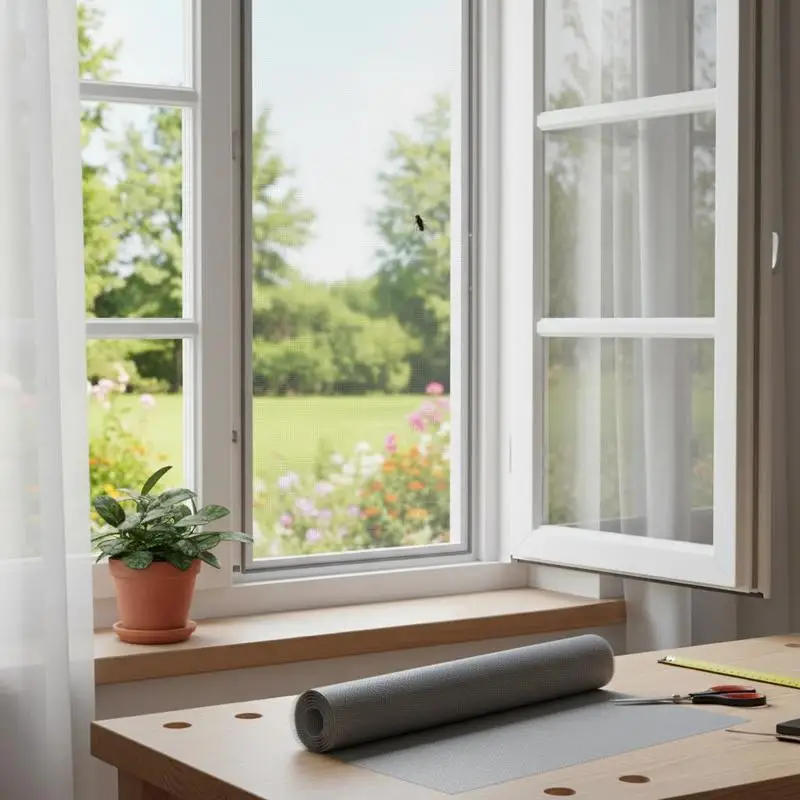 Insect Screen Mesh Roll – Fiberglass Window and Door Fly Screen Fabric, Durable, Rust-Resistant, Easy to Cut