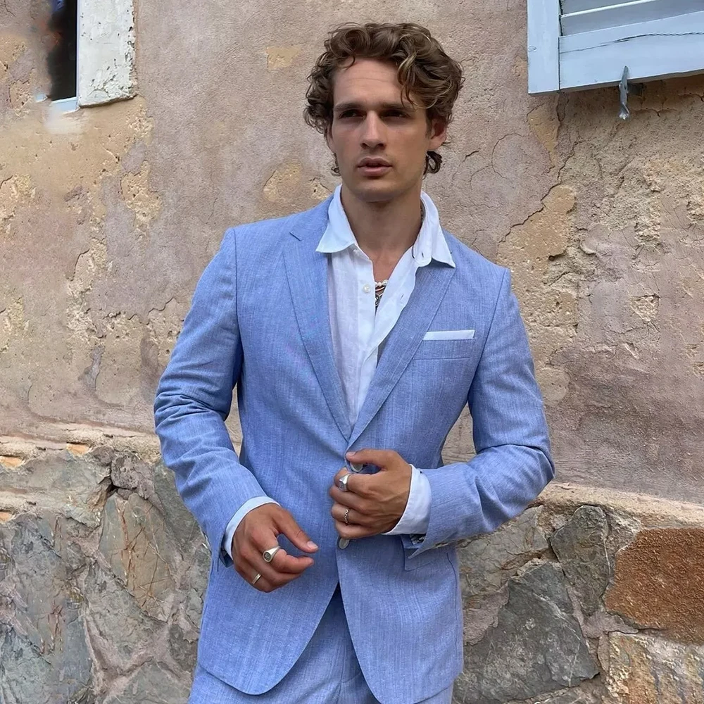 

Fashion Single Breasted Men's Suits Customzied Male Clothing Luxury Single Breasted Notch Lapel Slim Fit 2 Piece Jacket Pants