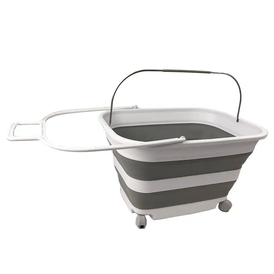 

Складная пластиковая корзина для белья на 35 л (9,24 галлона) с ручкой и колесами, складной контейнер для хранения, таз для стирки, экономия места