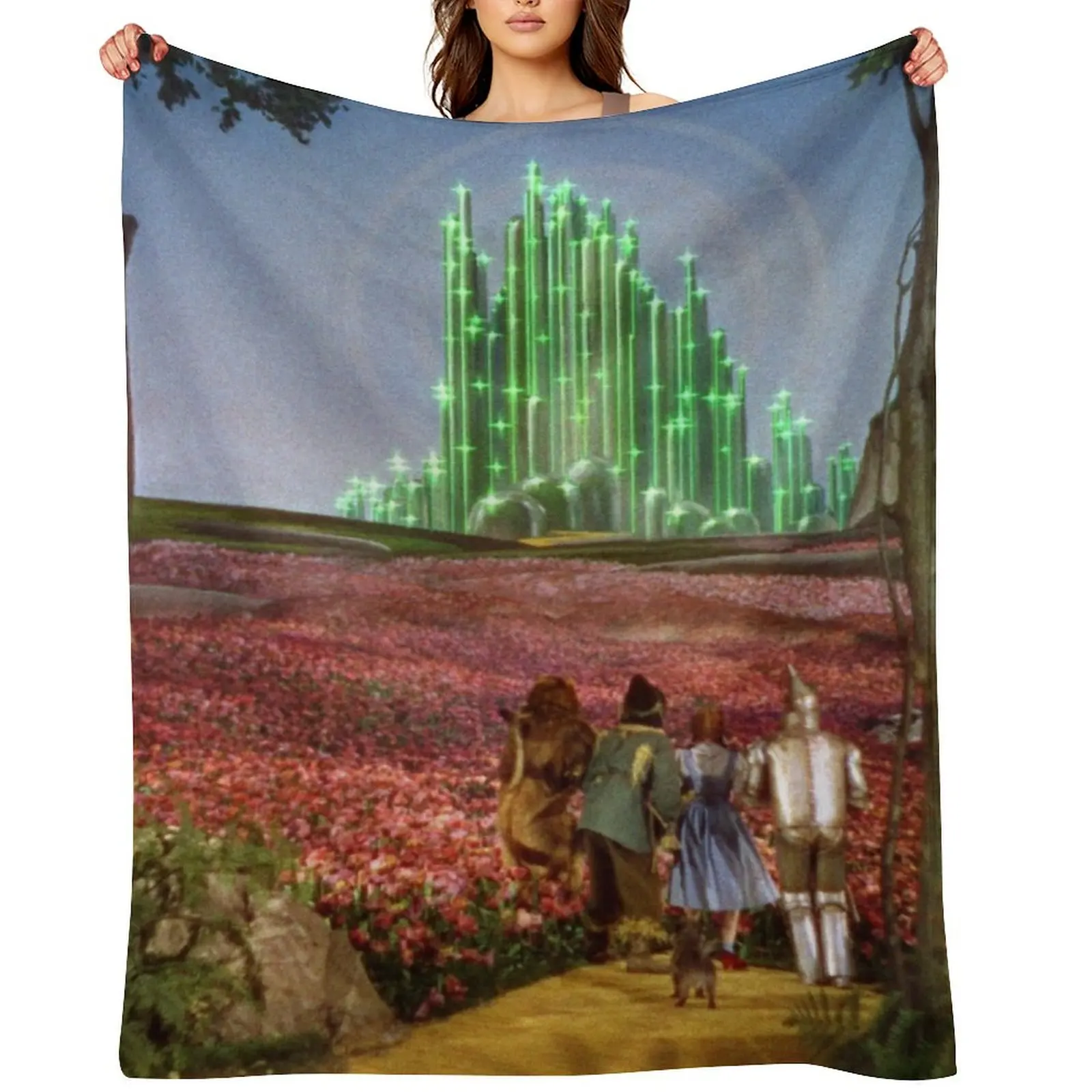 

The Wizard of Oz Emerald City Landscape Throw Blanket blankets ands Hairy Camping Hair Blankets
