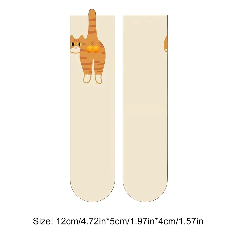 2 個面白い綿の靴下ボール漫画動物靴下通気性猫ミドルチューブソックス家庭用寝室