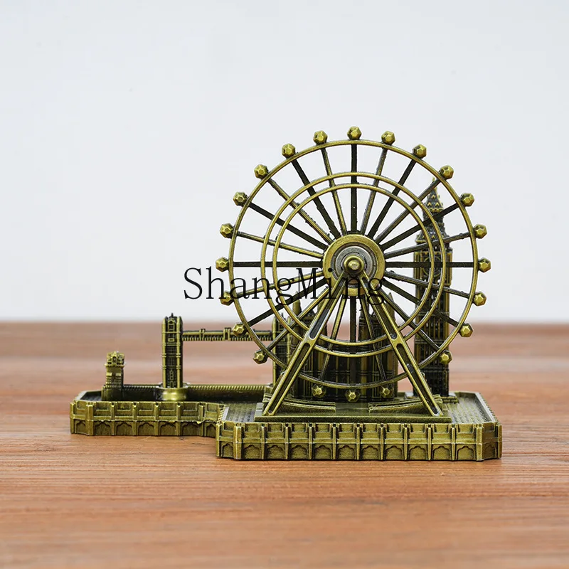 DSA Travel Souvenir Metal Big Ben Ferris Wheel Church Big Ben Combination Ornament