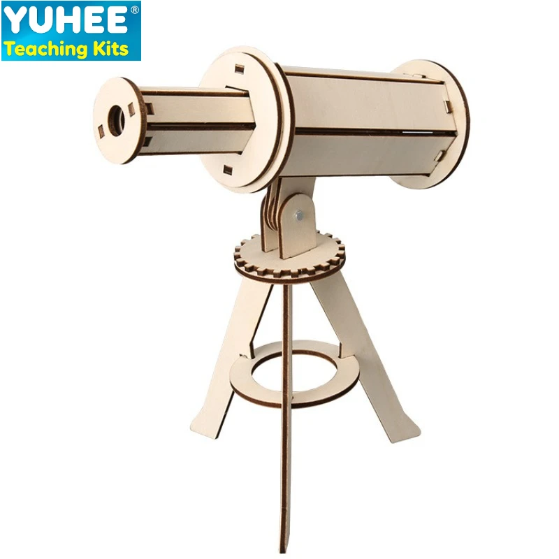 DIY Wooden Telescope Model Kit for Kids, Educational Science Toy, Astronomy STEM Learning Craft for Children Age 7+