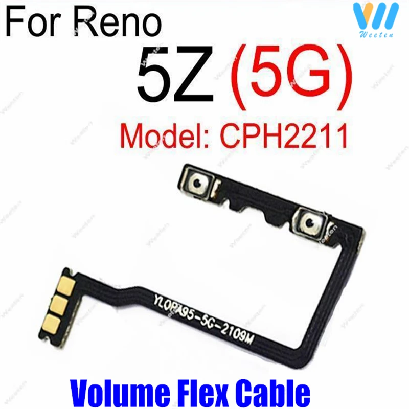 Power Volume Flex Cable For OPPO Reno 5Z 5K 5F 5Lite 5G Side Button Power Volume Switch Keys Flex Ribbon Replacement Repair Part