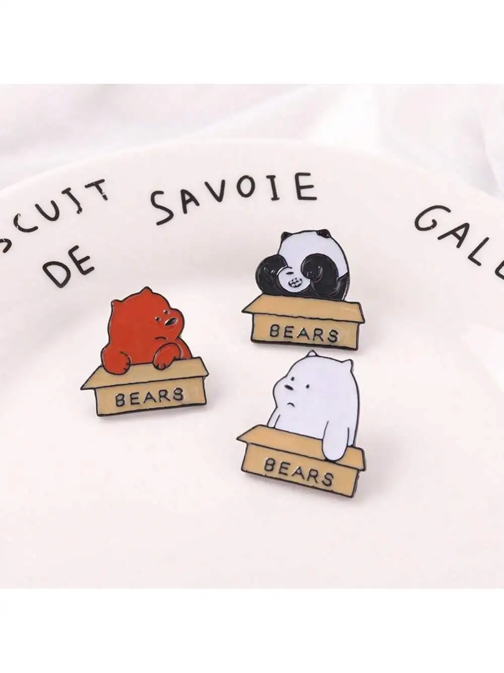 3pcs New fashion simple cartoon animal series, little white bear animation brooch clothing backpack accessories pin gifts