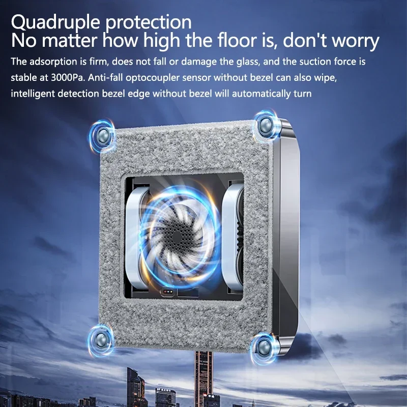 Nuovo robot di pulizia intelligente senza manutenzione Aspirapolvere elettrico per finestre Robot per la pulizia delle finestre