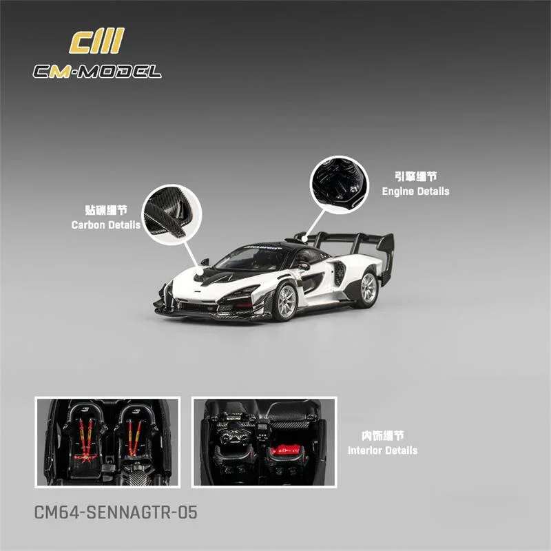 

CM MODEL 1:64 SennaGTR White Die-Cast Car Model Collection Miniature