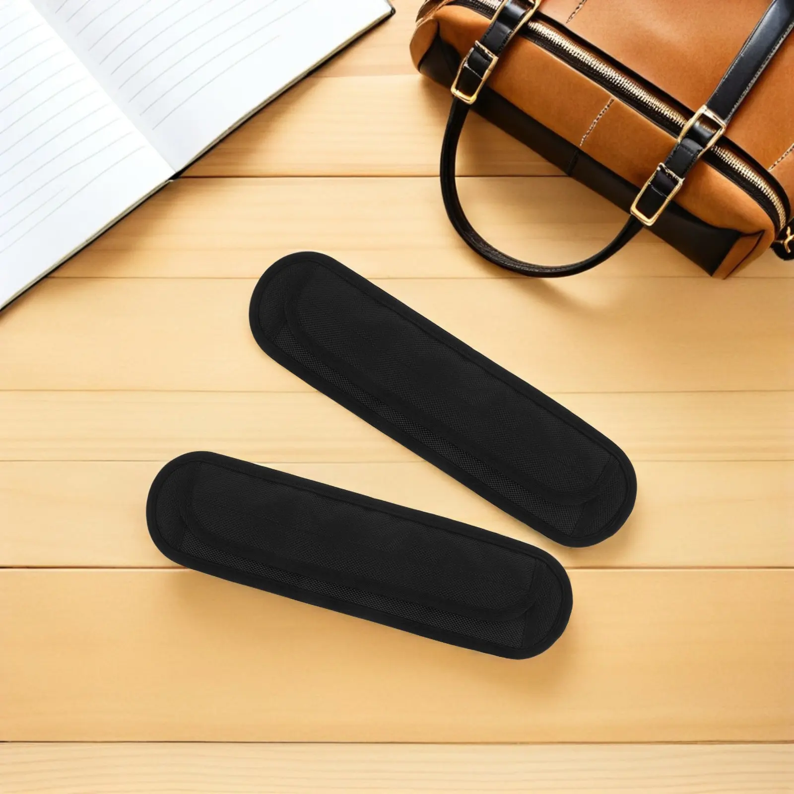 2Pcs Universal Shoulder Strap Pads Black Soft Padded Cushion for Backpack Laptop Bag Duffel Messenger Handbag Sling Purse