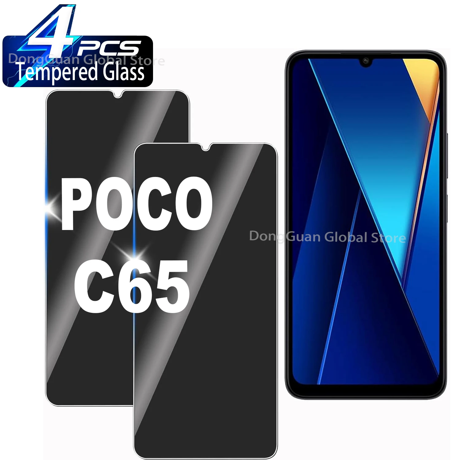 

For Xiaomi POCO C65 Anti Spy Tempered Glass Protector Privacy Screen Glass