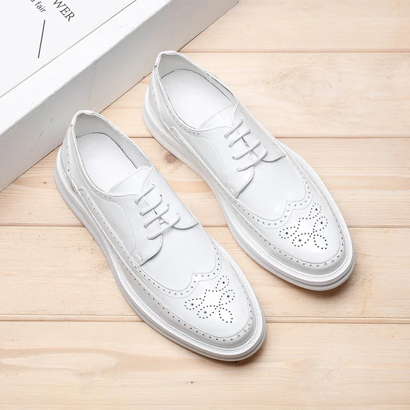 Oxford Shoes for Men Fashion Brogue Shoes Men's Leather Formal Dress Shoes Comfortable Office Mens Wedding Party Shoes Male Shoe