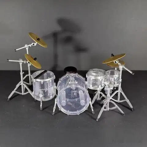 Bandai Pearl Drums Miniature Jazz Drum Set 2-Piece Twisted Egg Desktop Ornament Genuine Model Toy for Collectors