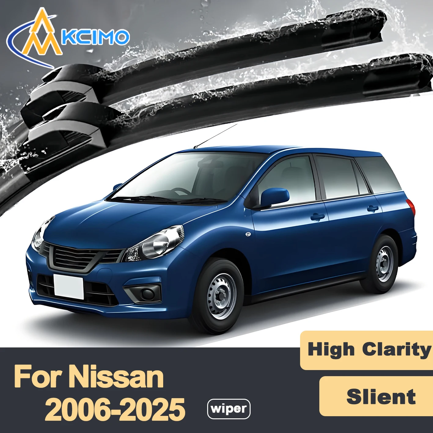 

Premium Rubber Durable Silent Windshield Wiper Blades 2pcs for Nissan AD Y12 2006-2025 NV150 Wingroad Mazda Familia Van