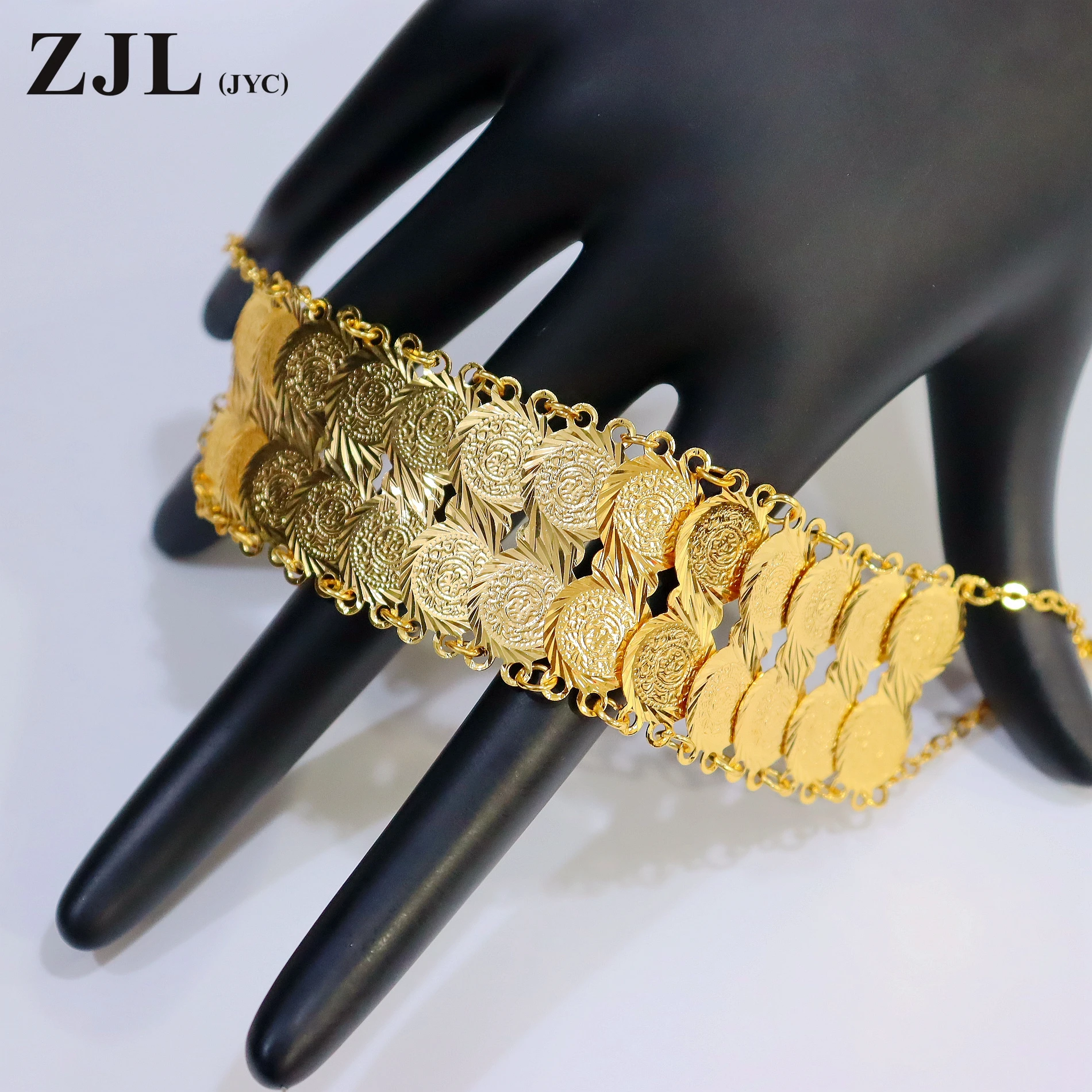 

Arab/Islamic/Middle East Coin Bracelet: Exquisite Gold-Plated Accessory