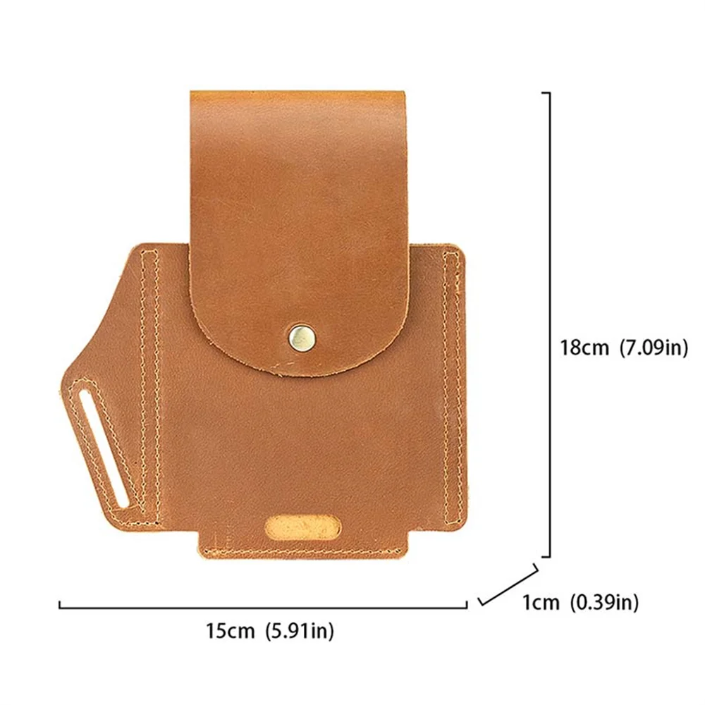 AIGUONIU Echt leer Mannelijke heuptas Telefoonzakje Zakken Heuptas Crazy Horse Lederen Man Buitensporten Riem Heuptas