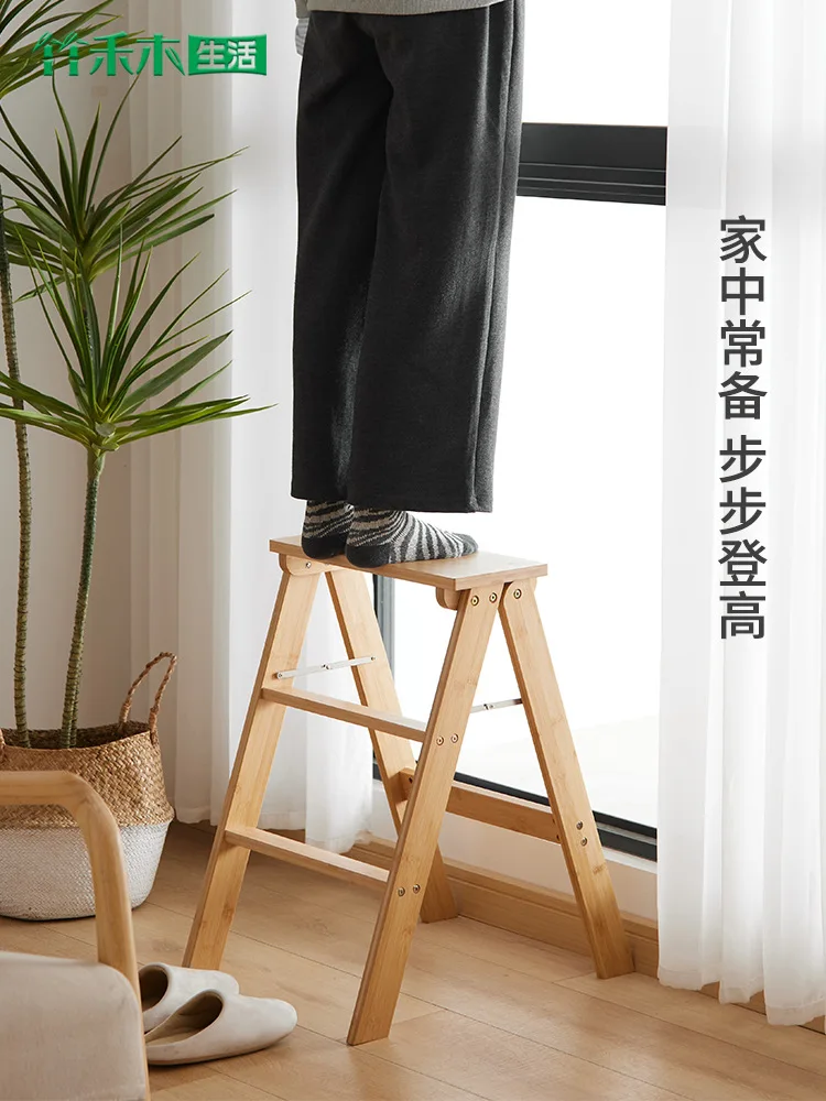 Ladder stool folding stool household ladder kitchen high bench multi-function portable bar stool three steps