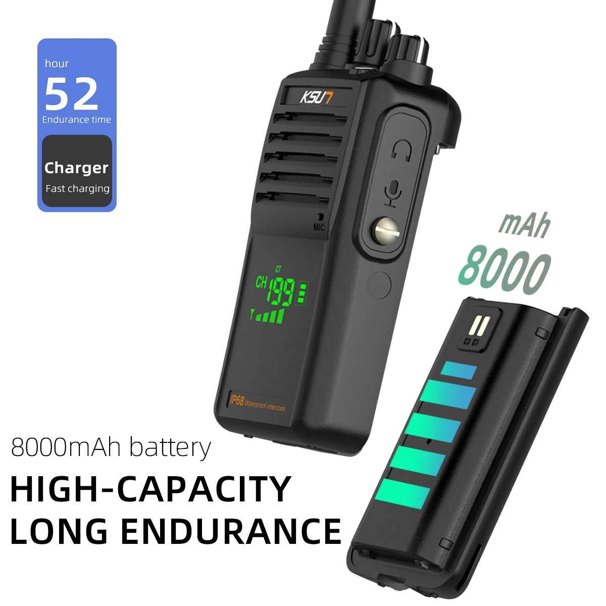 IP68 For Fishing Kayak Walkie Talkie VHF Marine Waterproof Profesional Long Range Amateur Radio Station  Two-Way Radio KSUT P85