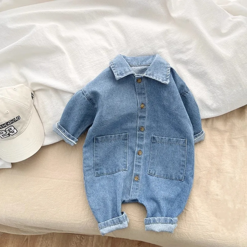 

Romper Newborn Baby Clothes Boy Denim Jumpsuits Girl Children's Clothing Kids BodysuitsStreetwear Harajuku Casual Spring Autumn