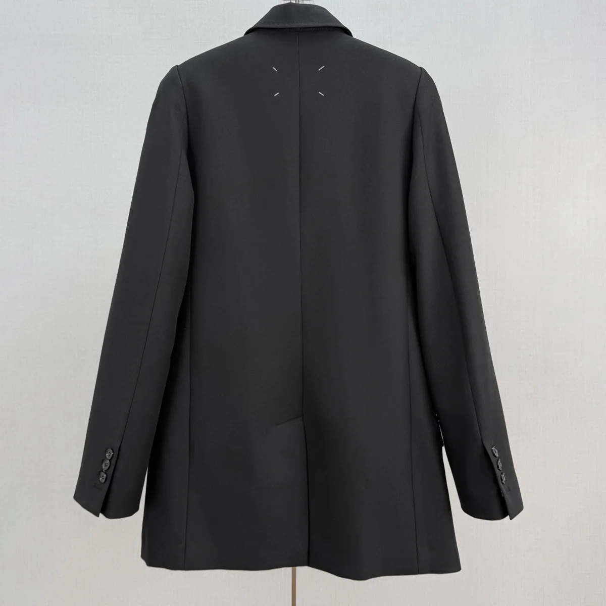 High Quality Women Lapel Double Breasted Mid Length Blazer, Black Slim Fit Commuter Long Sleeve Outerwear lyt134625