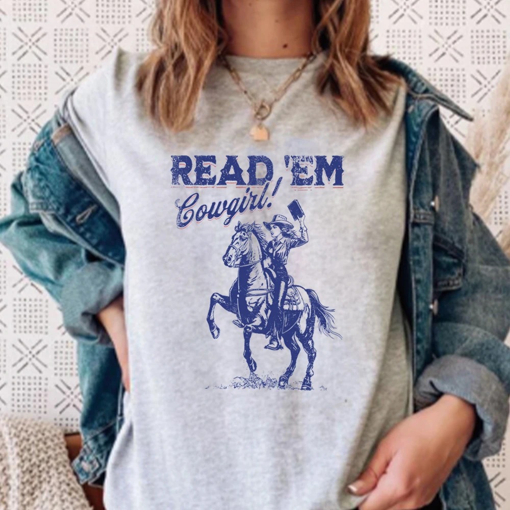 Bookish Cowgirl T Shirt Cowboy Romance Reader Club Western Shirt Country Bookish Tee Country Girl Reader Art Top Gift for Her