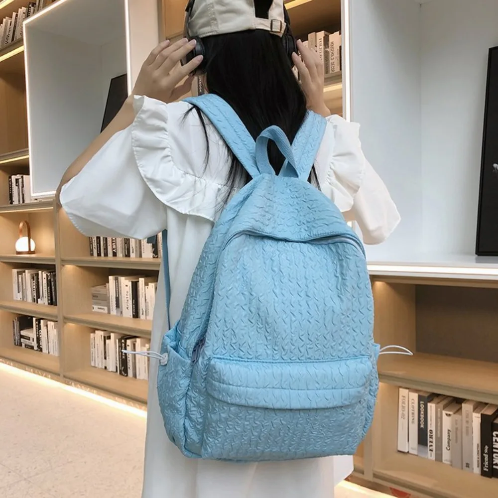 Fashion Girl Boy Backpack Spring Summer Preppy Style Cotton Unisex Softback Zipper Casual Large Capacity Japanese Style Bookbag