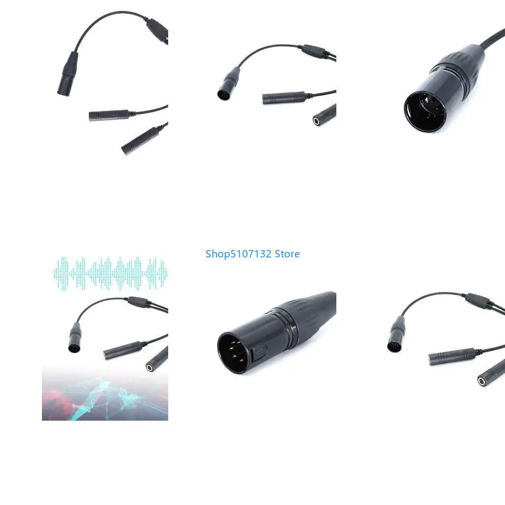 87HD Aviation Headphone Adapter GAs Male to XLRs Double Female Connectors Universal
