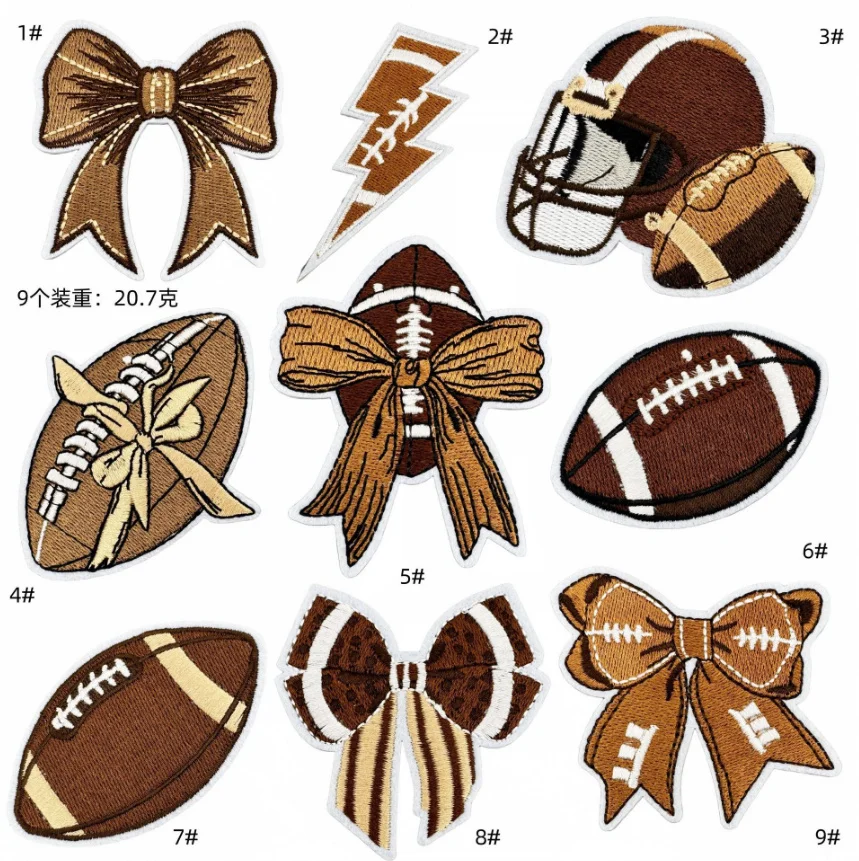 2025 New Patch 10 Pcs Football Badges Embroidered Patches Iron On Clothing Hat Bag Shoe Repair Phone Gift Box Decor DIY