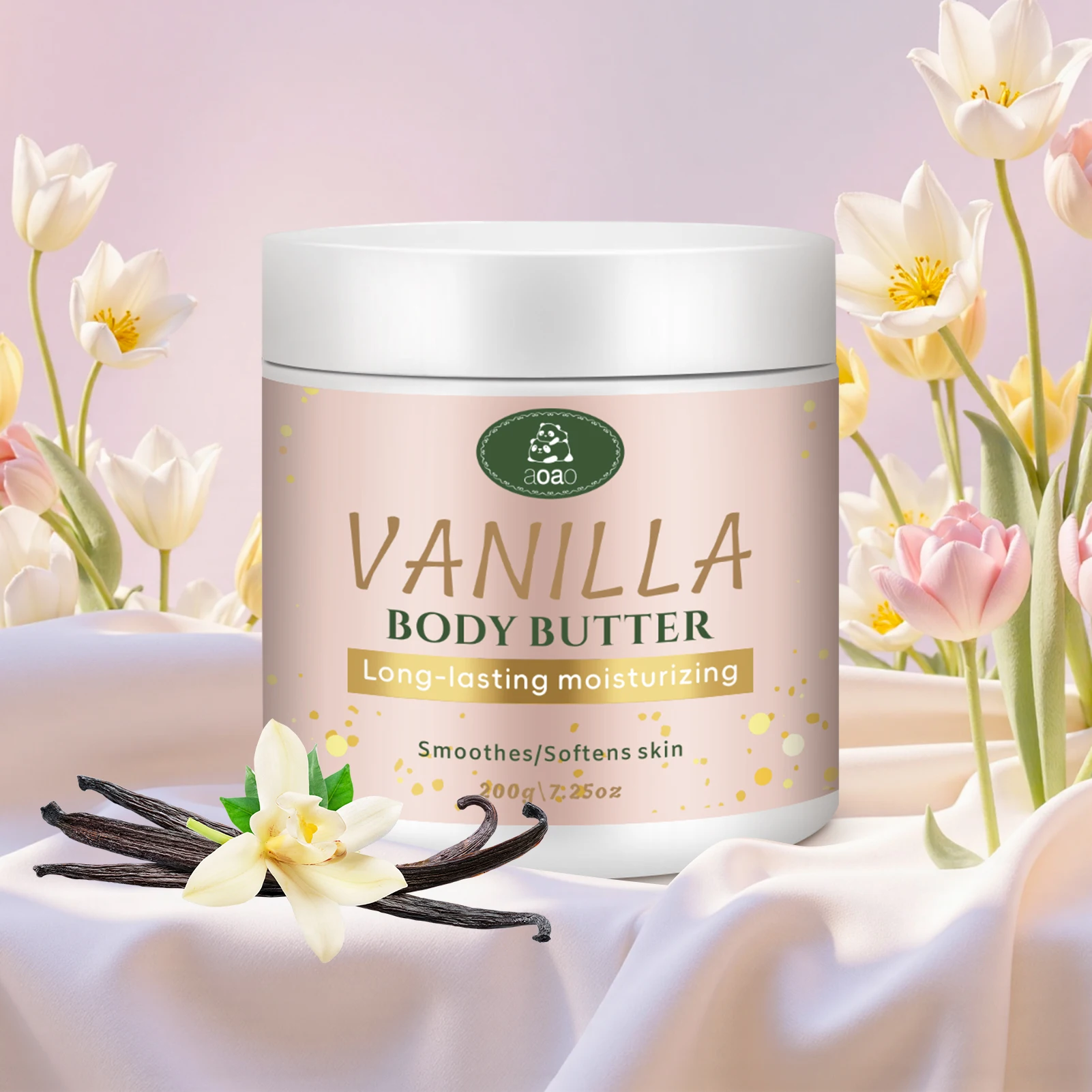 Mantequilla Corporal de Vainilla con Aceite de Coco y Karité Nutre la Piel Seca, Crema Hidratante para una Hidratación Profunda.