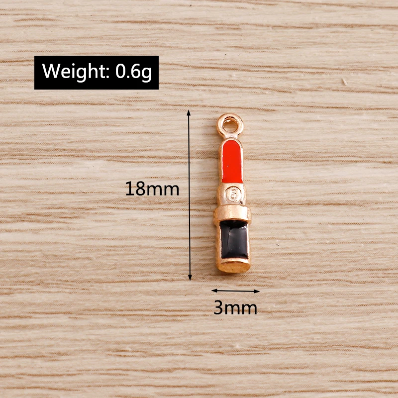 Tusember 10 Stück niedliche Emaille-Kristall-Lippenanhänger in Rot für die Schmuckherstellung, Halsketten, handgefertigte Ohrringe, Armbänder, Anhänger, DIY-Bastelarbeiten – Detail 3