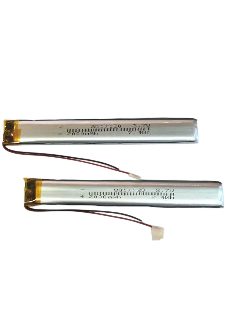 8017120 3.7V 2000mAh Polymer Lithium Battery  Rechargeable Battery for Induction Clothes Rail LED Lights and Keyboard