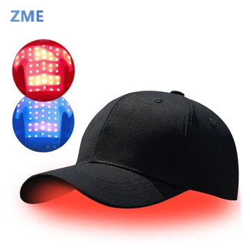 ZME hair growth cap red light therapy device Hair 650nm 470nm hair loss treatment 48 laser treatments for hair regrowth