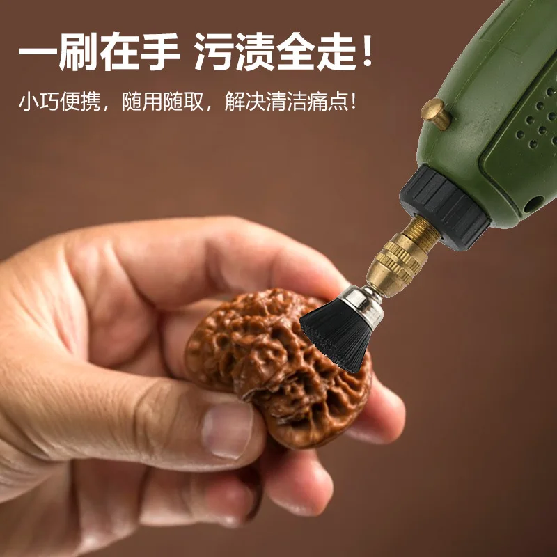 Mini nylon bowl brush, cleaning and dust removal with handle bowl type small brush, grinding head tool brush electric grinder ac