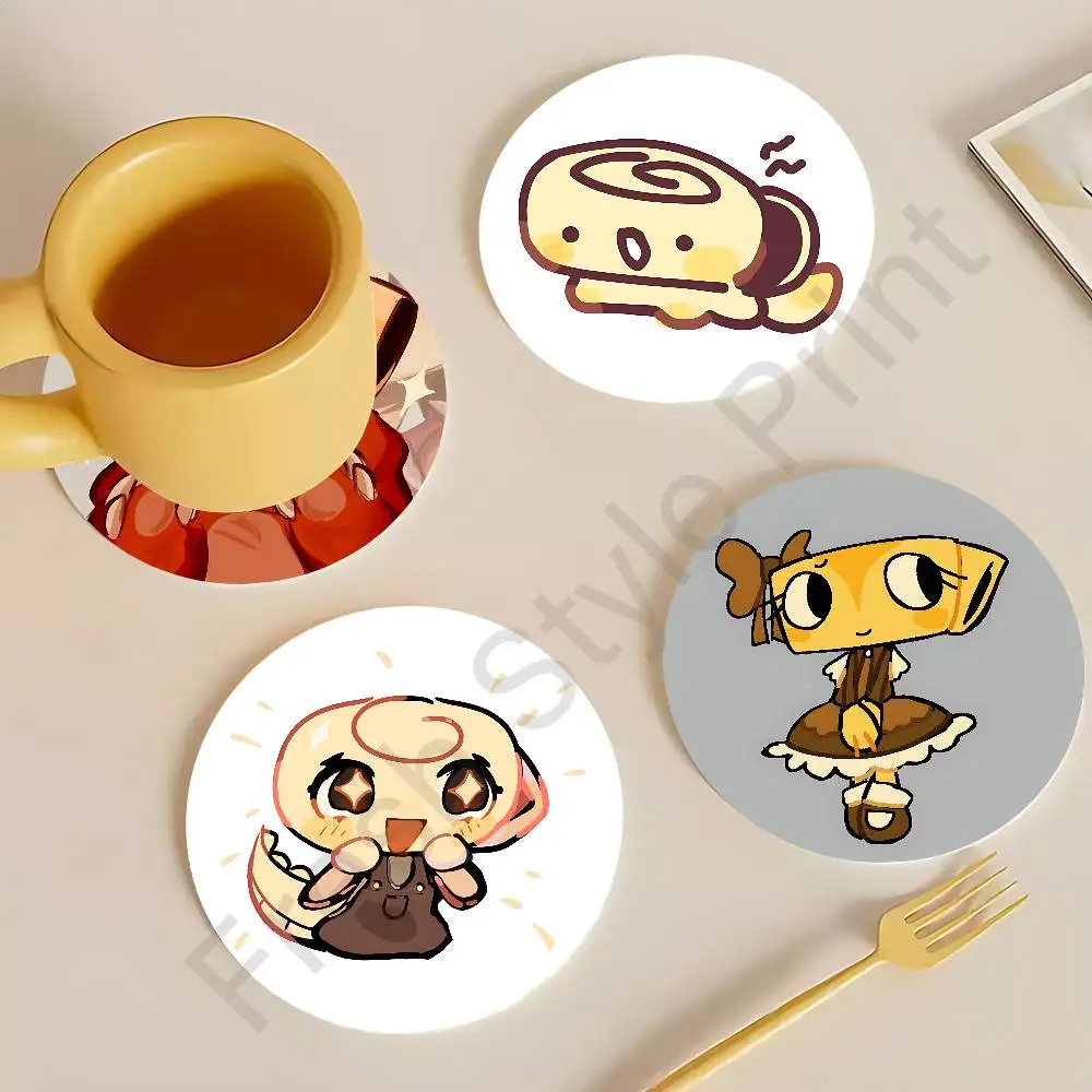 

Cute Funny S-Shelly W-World Wooden Coasters 10cm Round Cosplay Fans Collect Friends Gifts
