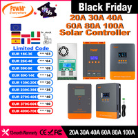 PowMr MPPT 100A 80A 60A 40A 30A 30A 20A Solar Charger Controller LCD Work With 12V 24V 36V 48V Lead-acid Lifepo4 Battery Solar Panel