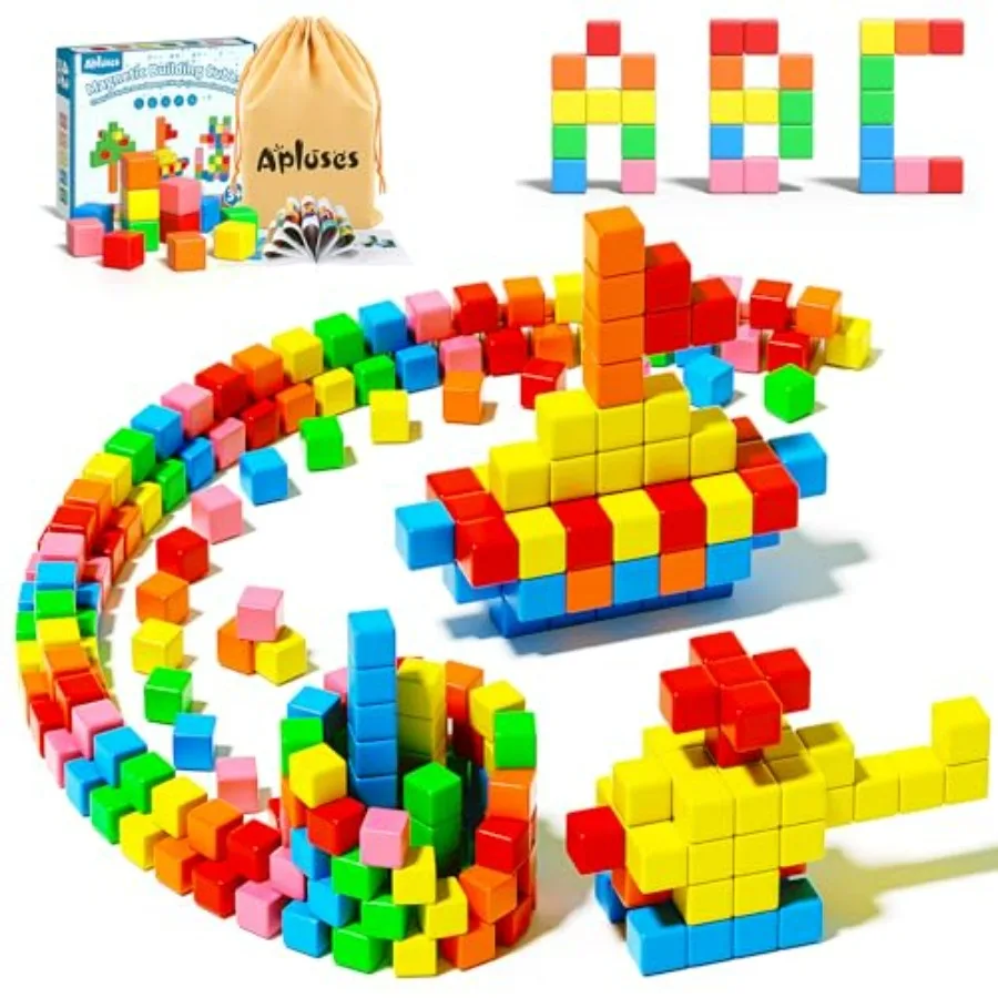

Magnetic Blocks, Gifts for 3 4 5 6 Year Old, Magnet Building Blocks for Toddlers, Girls and Boys, Sensory - Montessori - Autism
