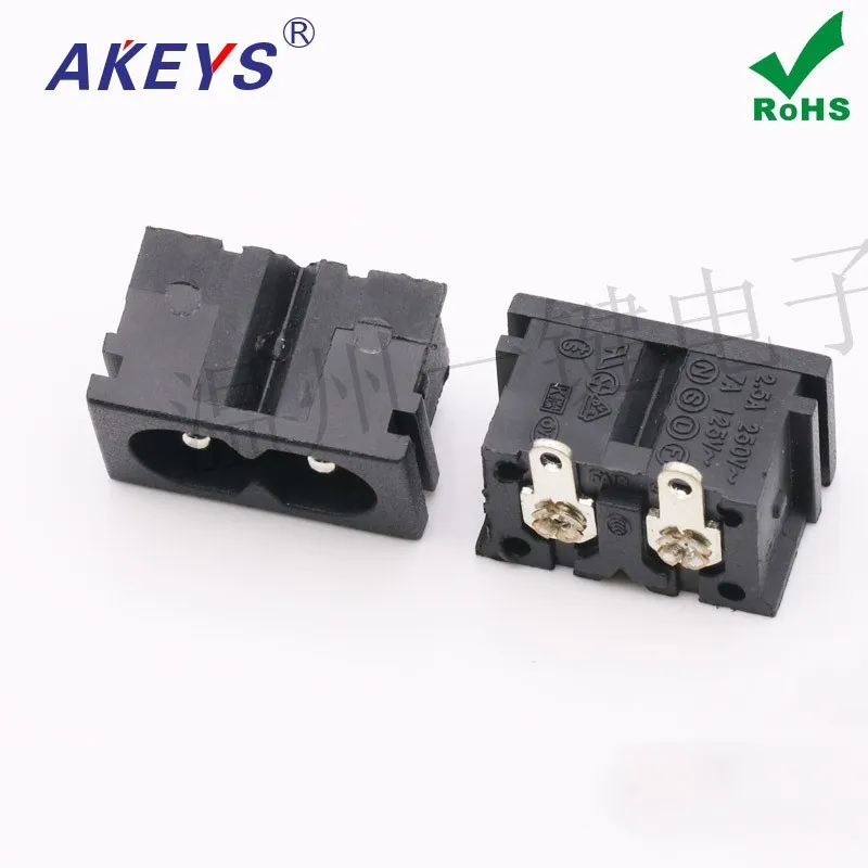 10pcs AC-3pcs AC-019B-B AC power outlet switch Eight-character socket two core two-legged foot Multi-function industrial socket