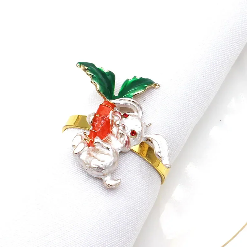 Easter napkin ring white rabbit napkin ring wedding hotel restaurant table decoration mouth cloth ring