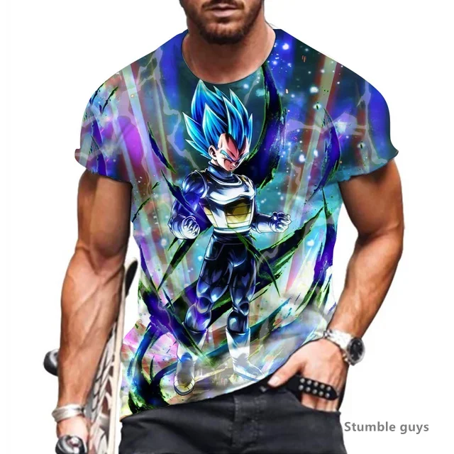 2026 Sommer Herren Dragon Ball Vegeta T-Shirt Goku Kakarot Super Saiyan Fitness Sport Tee