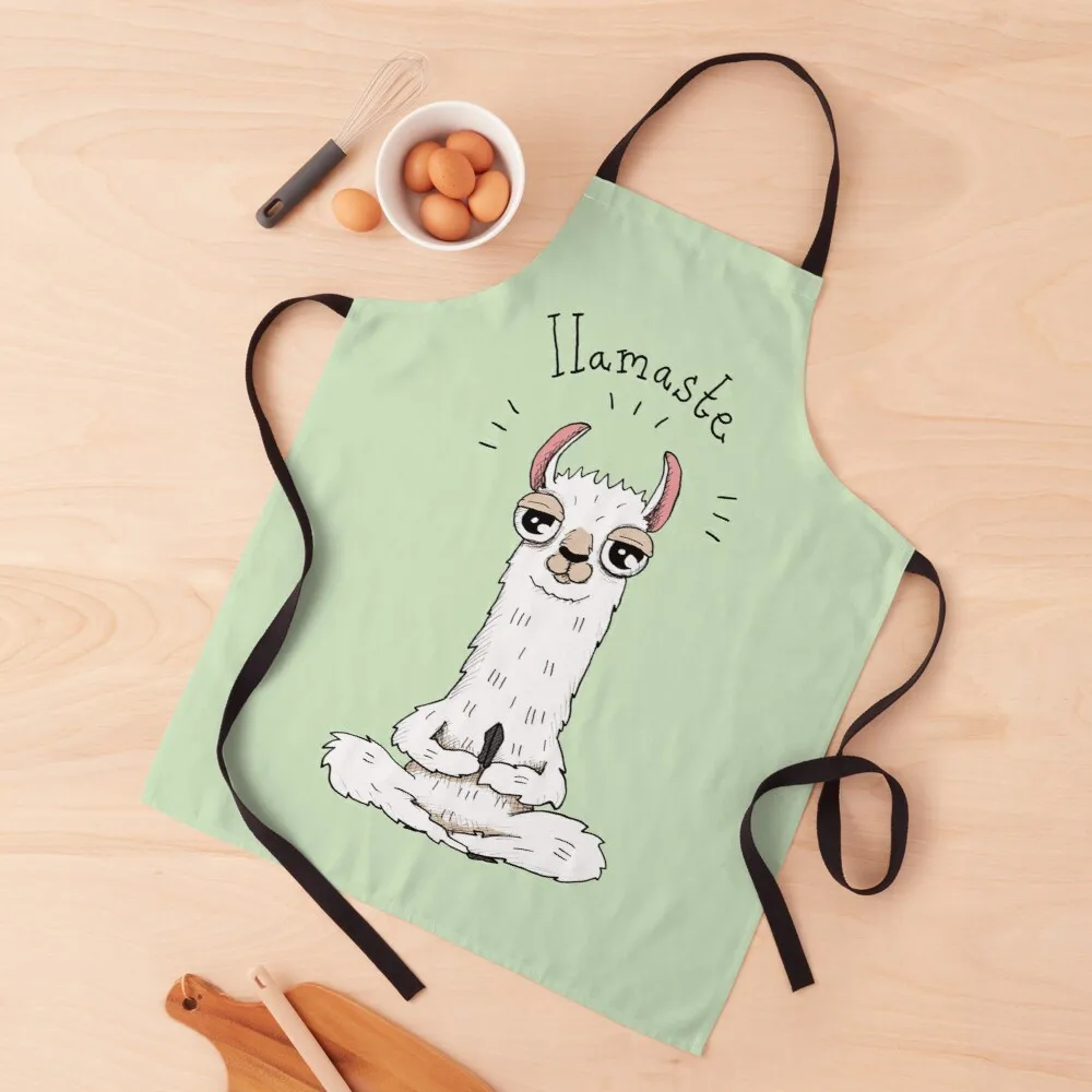 

Llama yoga pose with llamasteApron chef kitchen apron funny apron cute kitchen