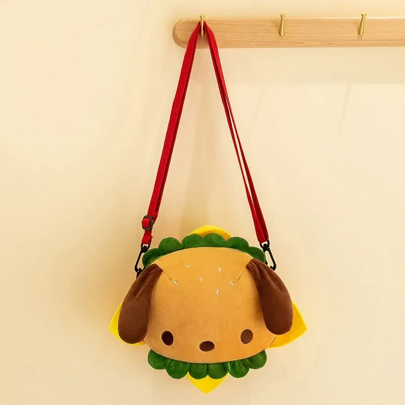 Cute Cartoon Hello Kitty Burger Crossbody Bag Children Shoulder Supe Cat Puppy Small Claw Machine Doll New Pattern Kindergarten