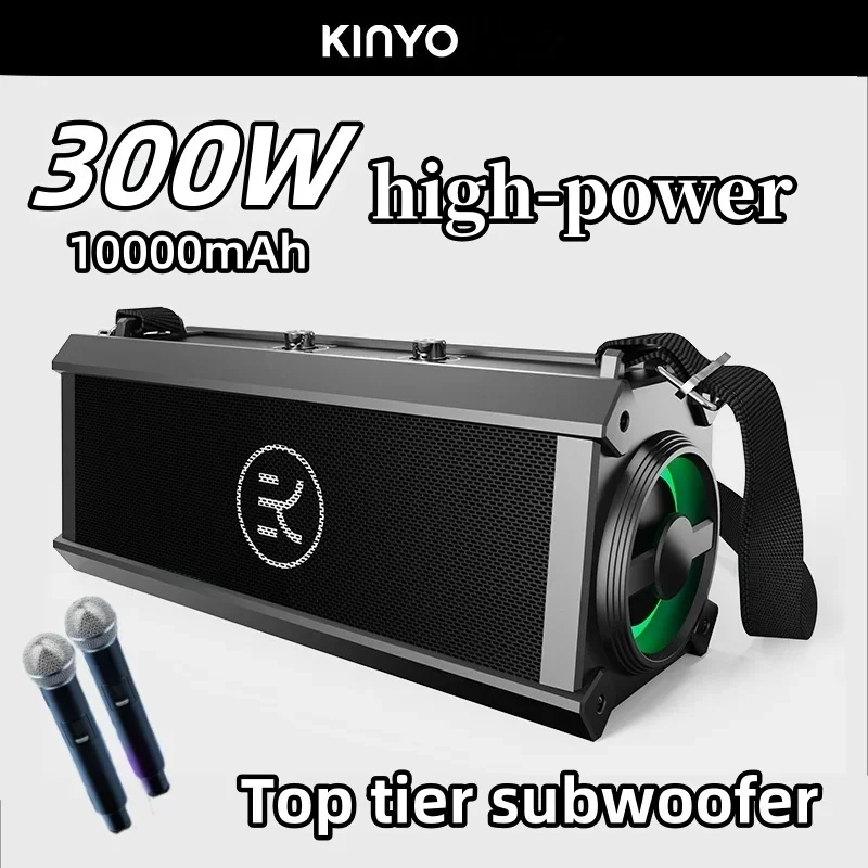 300W high-power wireless Bluetooth speaker high quality outdoor portable subwoofer sound system built-in EQ mode RGB lights