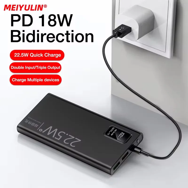 Banco de energía portátil de 20000mAh, batería de repuesto externa de carga rápida USB C de 22,5 W, batería externa de 10000mAh y 10W para iPhone, Samsung y Xiaomi